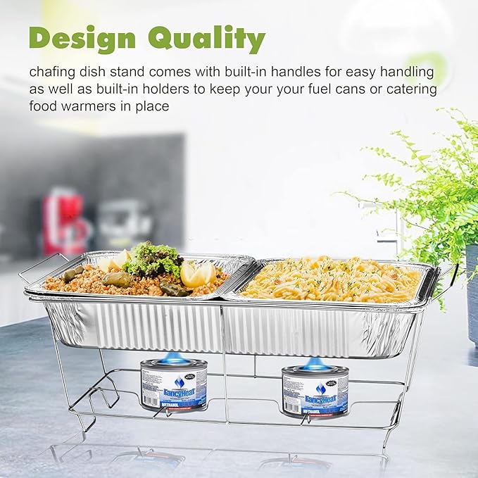 Chafing Wire Rack Buffet Stand - Full Size Racks For Dish Serving Trays Food Warmer (6)