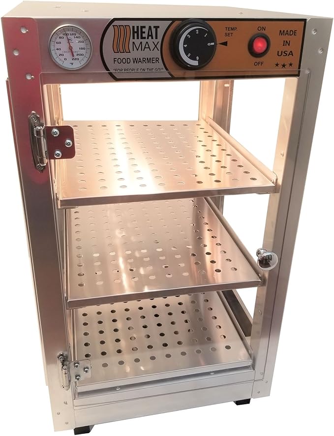 HeatMax 14x14x24 Commercial Food Warmer, Pizza, Pastry, Patty, Empanada, Hot Food, Concession, Catering, Convenience Store, Display Case - Made in USA with Service and Support