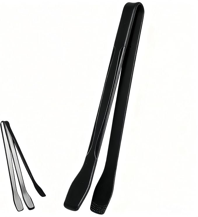 Silicone Tongs for Cooking, Black Heat Resistant Kitchen Tongs with Silicone Tips (11inch), Non-Scratch Food Tongs for Flipping, Serving, Salad, BBQ Serving Toast, Dishwasher Safe (Black)