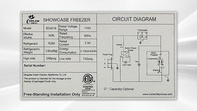 Chest Freezer Glass Door sliding Commercial Ice Cream Freezer 50" White Curve Display Top w/Storage Baskets 15-Cu.Ft sd451s