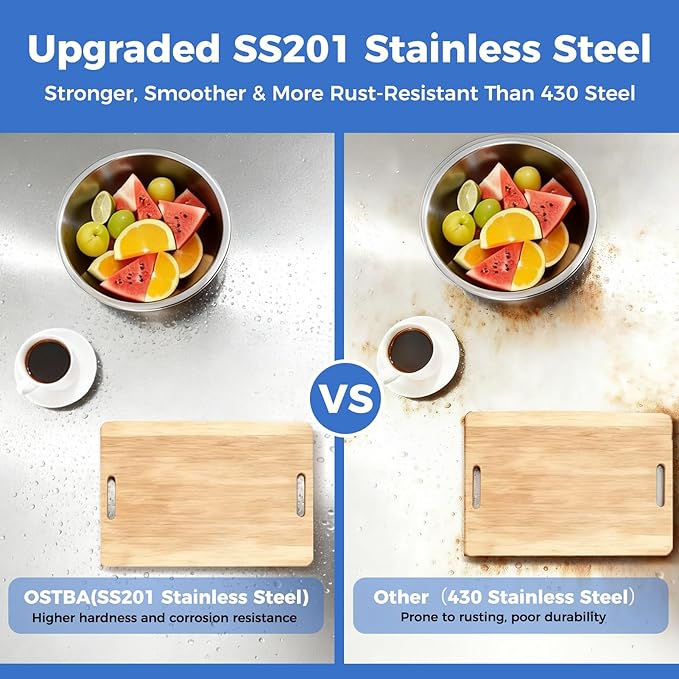 OSTBA Stainless Steel Table for Prep & Work 24x24 Inches with Casters Wheels, NSF Metal Commercial Heavy Duty Table with Adjustable Undershelf for Restaurant Kitchen Home and Hotel