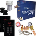 SteamSpa Executive 10.5 KW QuickStart Acu-Steam Bath Generator Package with Built-in Auto Drain and Install Kit in Matte Black, Steam Generator Kit with Dual Control Panel Steamhead 240V EXT1050MB-A