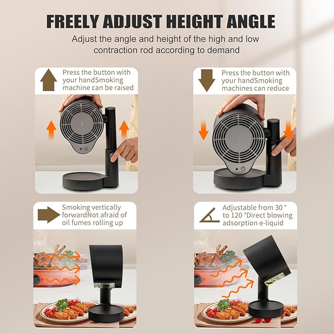 Portable Range Hood - Detachable Aluminum Grease Filter, 3 Speed Exhaust Fan for Indoor & Outdoor RV Cooking, Compact Kitchen Ventilation for BBQ, Grilling, and Stovetop Use, Black
