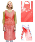 ABC PACK & SUPPLY Red Plastic Disposable Aprons Adults for Painting, 28 x 46 Inches. Pack of 1000 Disposable Plastic Aprons, 1 Mil. Unisex Waterproof Polyethylene Painting Apron for Food Industry