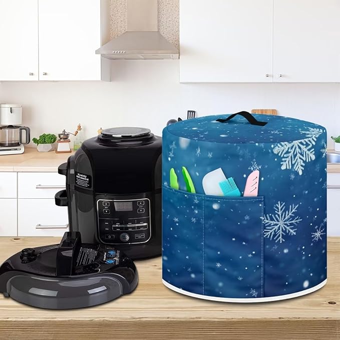 Snowflake Rice Cooker Covers Dust-Proof Cover for Instant Pot 3 Qt Inner Pot Instapot Cover Rice Cooker Dust Cover Kitchen Appliance Covers Kitchen Storage L