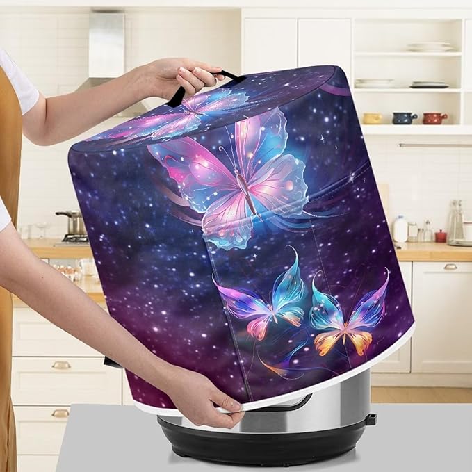 Colorful Butterfly Kitchen Appliance Cover Pressure Cooker Cover Hand Washable Foodi Cover Dust Cover Slow Cooker Bag Decorations for Kitchen Utensils