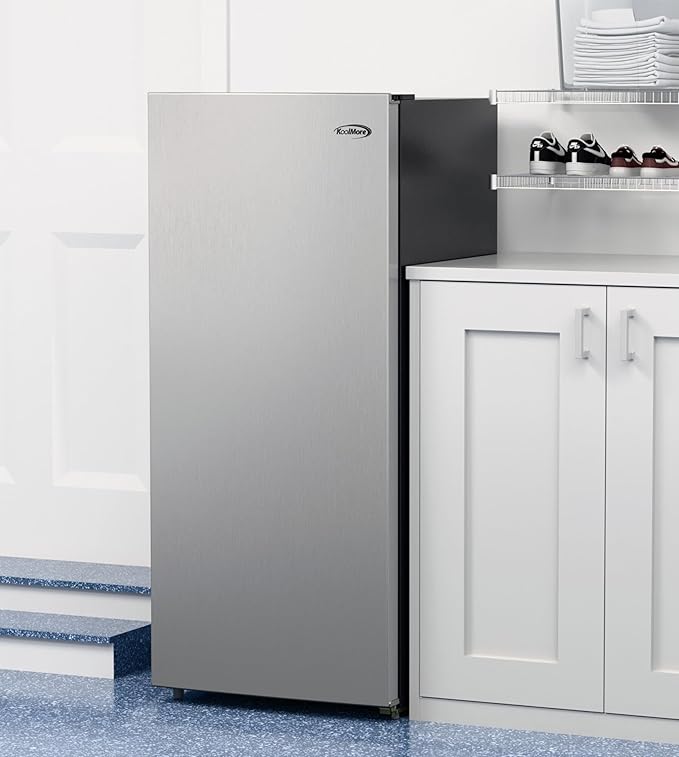 KoolMore 7 Cu. Ft. Garage Ready Convertible Upright Manual Defrost Freezer/Refrigerator in Stainless Steel