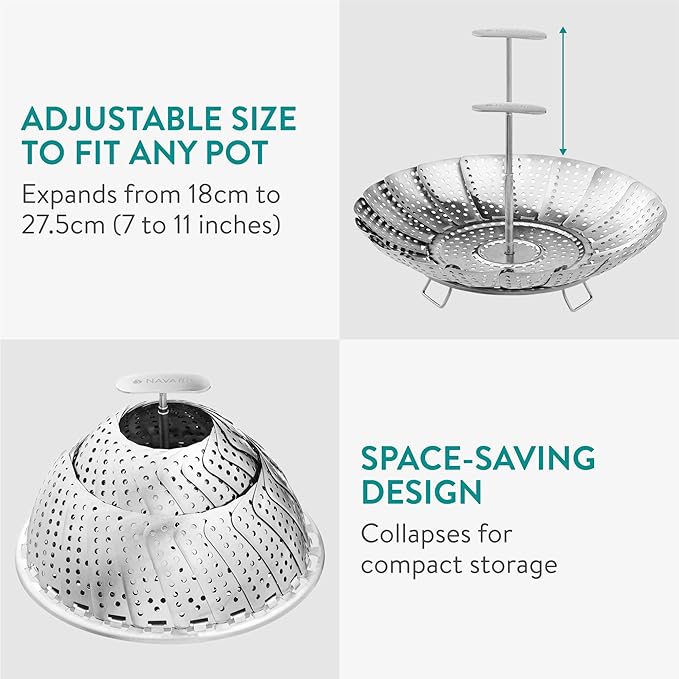 Vegetable Steamer Basket, 2 Tiered