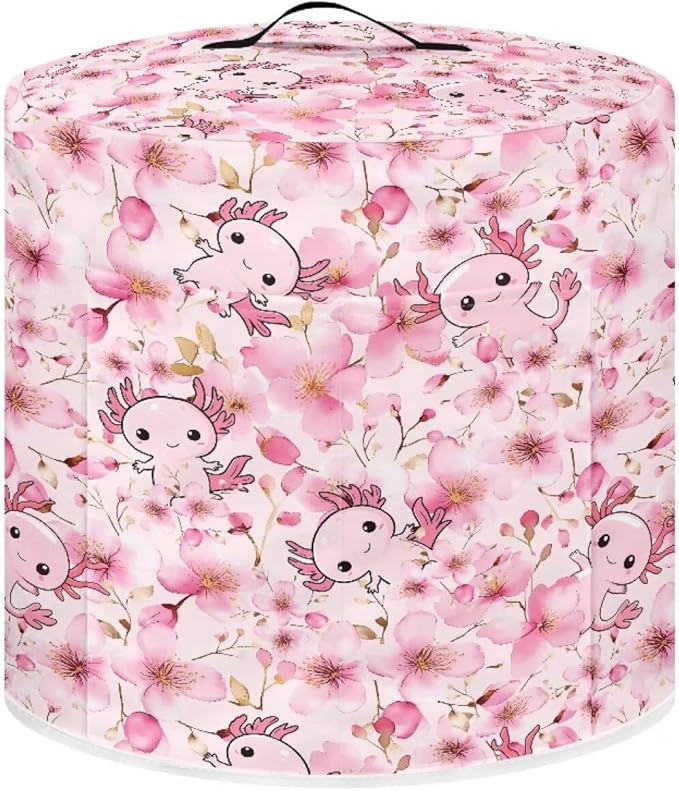 Axolotl Butterfly and Floral Print Kitchen Appliance Dust Cover with Pockets, Electric Pressure Cooker Cover Compatible with Crock Pot, Rice Cooker Cover, for 8 Qt Pot