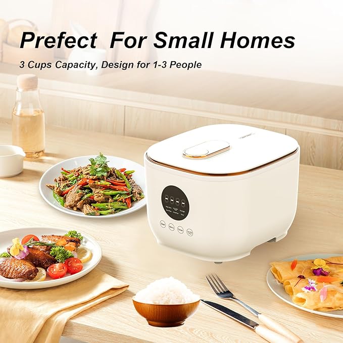 3L Healthy Low Carb Rice Cooker, Low Sugar Digital Steamer,Porridge,Soup,Quick Rice,White Rice,Stainless Steel Filter Basket，5 Cooking Functions,24H Timer & Auto Keep Warm