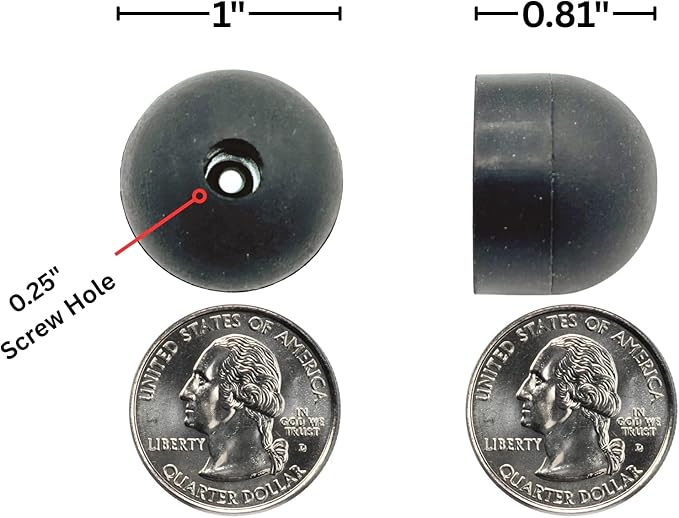 Rubber Screw On Bumpers with Reinforced Washer - Shed Doors, Barn Doors, Trailers, Cabinets, Sliding Doors, Horse Trailers, Boats, and More - Includes 1" Long Screws (10)