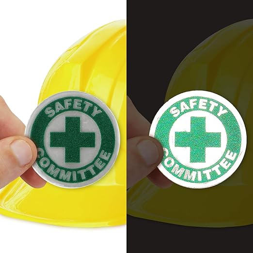SmartSign Safety Committee Pack of 5 Hard Hat Labels | Retro-Reflective, 2" Circle