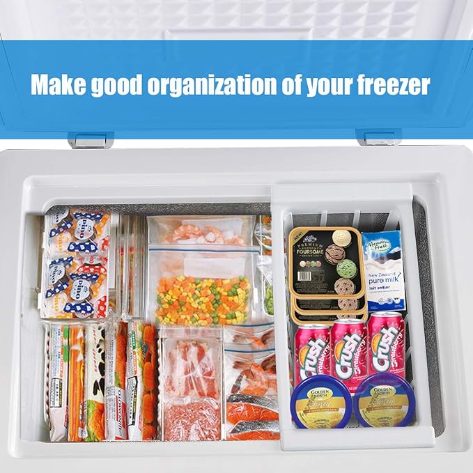 Chest Freezers Compact Mini Deep Freezer WANAI 3.5 Cu.Ft Free-standing Top Door Room Dorm Office Garage Freezer with 7 Adjustable Temp Control Removable Basket for Apartment Basement Business
