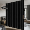 100% Blackout Accordion Room Divider Curtains - with Flexible Ceiling Track Total Privacy Sound Proof Curtains Suitable for Bedroom Patio Sliding Door(Black, W100 x L108, 1 Pack)