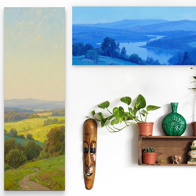 Falling in Art 2 Pack Unfinished Wooden Canvas Panels, 12x36 Gallery Birch Wood Panels Kit, 1 1/2" Deep Art Cradle Boards for Acrylic Painting, Pouring and Burning
