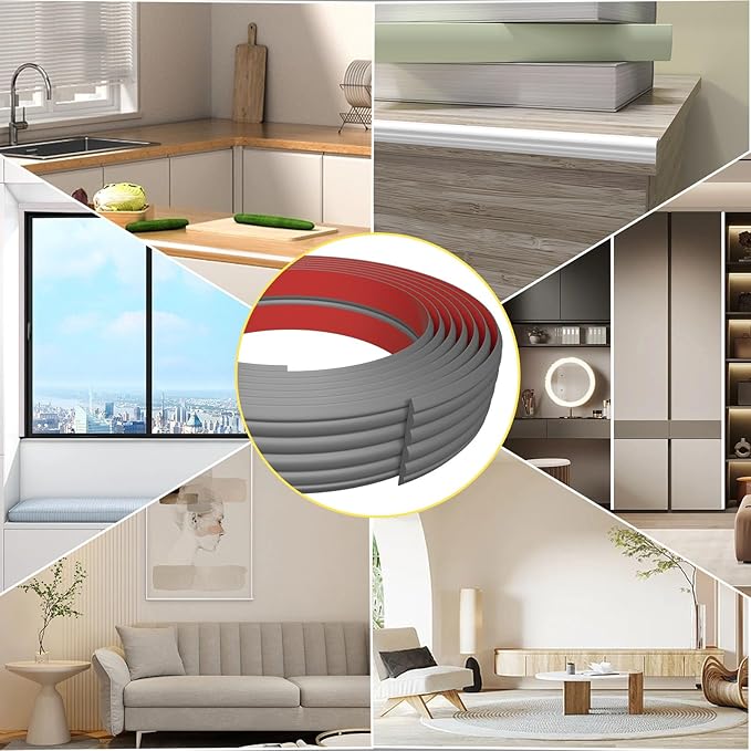 40FT Flexible Wall Corner Protector Moulding Trim, Peel and Stick Inside & Outside Wall Corner Guards Edge Protector,Self Adhesive Molding Trim Strip for Edge Ceiling
