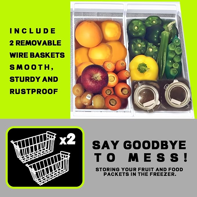 Small Mini Freezer Chest Freezer with 2 Hanging Baskets Electronic Control to 1℉ Top Door Open Freezer Energy Saving Quiet Operation Perfect for Dorm, Garage and RVS, White