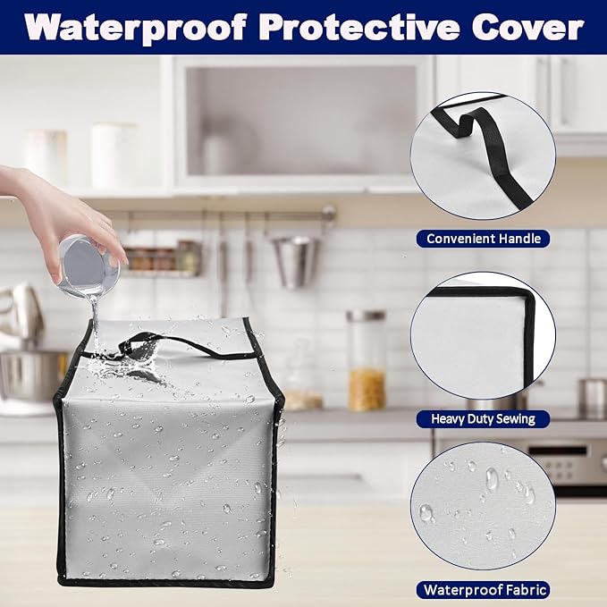 Toaster Cover Waterproof Heat-Resistant Dustproof Protective Case Heavy Duty Cover for Mueller UltraToast 4 Slice MT-110ss/Elite Gourmet ECT-3100 4 Slice Toaster (Silver grey)