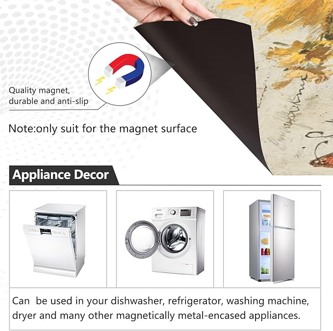 Fall Sunflowers Gray Dishwasher Magnet Cover Front Door Magnetic Dishwasher Cover Decorative Refrigerator Magnet Covers Dishwashers Magnetic Sticker for Kitchen Home Decor, 23" x 26"