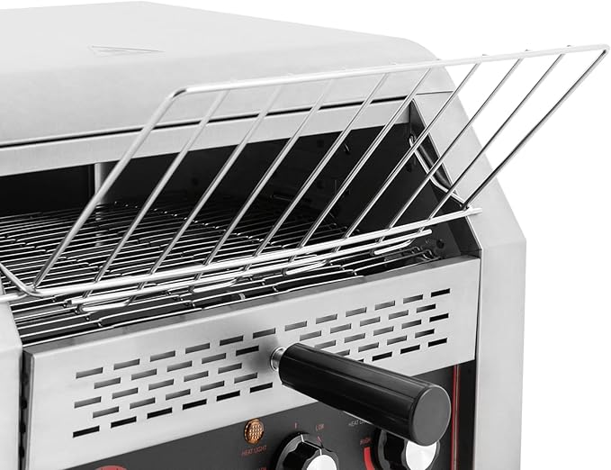 450 Slices/H Commercial Conveyor Toaster, 1-7 Gears Electric Stainless Steel Restaurant Toaster Oven with Bread Clip & Storage Box for Restaurants, Hotels 18.3 * 16.41 * 15.27in