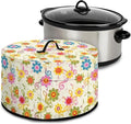 Colorful Sunflower Musical Note Print Slow Cooker Dust Cover Protective with Accessory Pocket Stain Resistant Slow Cooker Cover Easy to Clean Fits for Most 6/7/8 Quart Crock Pot