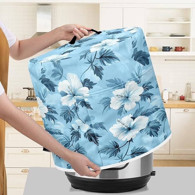 TODIYADDU Elegant Floral Air Fryer Cover Dust Cover Leaves Instant Pots Pressure Cooker Cover Compatible with Most Kitchen Appliances Exquisite Instant Pots Pressure Cooker Accessories Presents