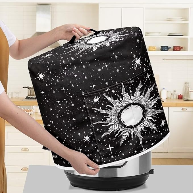 Gothic Sun Pressure Cooker Cover for Women Insulated Rice Cooker Cover with Easy to Clean Lining Waterproof Dust Cover with Pockets for Instant Pot 6 Quart Appliance Cover