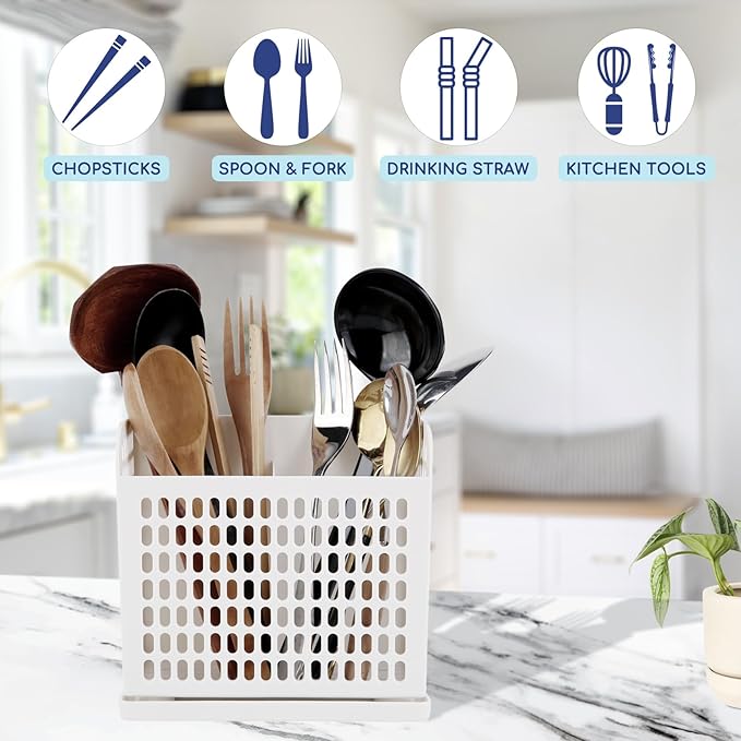 Donxote Chopstick & Straw Dishwasher Basket – Small Utensil Holder for Easy Washing, Drying, and Storage – Dishwasher-Safe Basket for Chopsticks, Straws, and Small Items