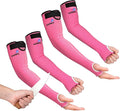OriStout Cut Resistant Gardening Sleeves with Thumb Hole, Pink, 2 Pairs, Protective Arm Sleeves for Yard Work, Yard Working, Welding, Arm Guards for Biting, Pet Grooming