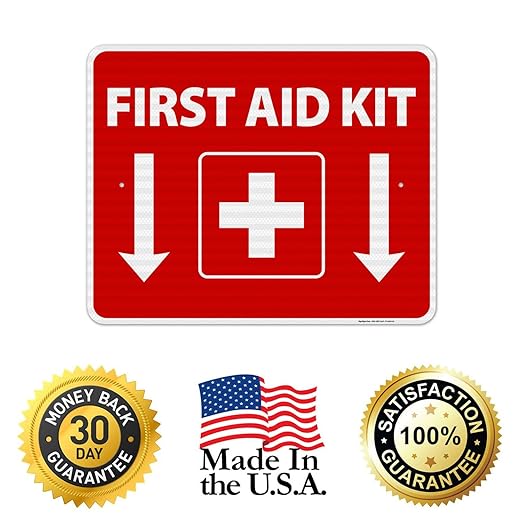 First Aid Kit Sign, (SI-1040) 24x30 Inches, 3M EGP Reflective .080 Aluminum, Fade Resistant, Made in USA