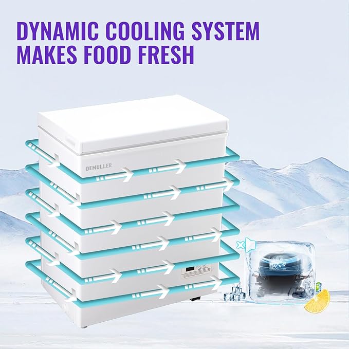 Chest Freezer, Small Deep 4.0 Cubic Feet White Freezing Machine, Compact Top Open Door with Electronic Panel, Temp Range -12 ℉ to 50 ℉, Two Storage Wire Baskets, Manual Defrost
