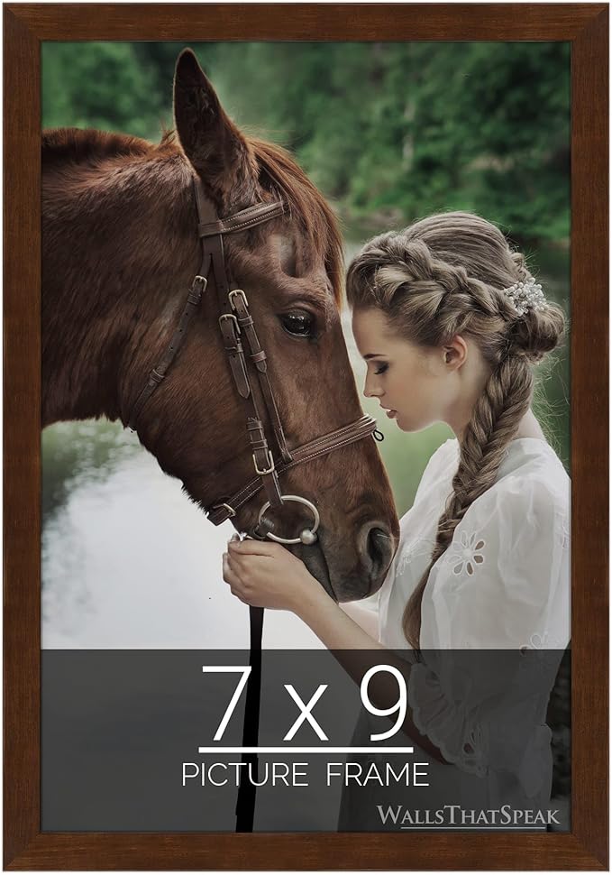 wallsthatspeak 7x9 Mocha Walnut Picture Frame for Puzzles Posters Photos or Artwork