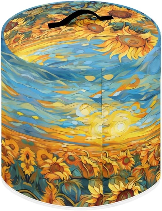 Sunflower Print Instant Pot Cover 8 Quart Dust Cover for Air Fryer Pressure Cooker Cover with Top Handle and Accessories Pockets Small Kitchen Appliance Cover Kitchen Decorations