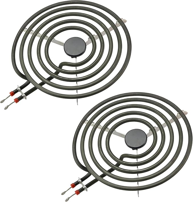 2 Pack MP21YA (8") Electric Range Burner Element Unit Set Replacement Fit for Frigi-daire Whirl-pool Ken-more May-tag Stove Top Burner Replace WPY04100166, 4381750, Y0E00801799, 19950009 By Fetechmate