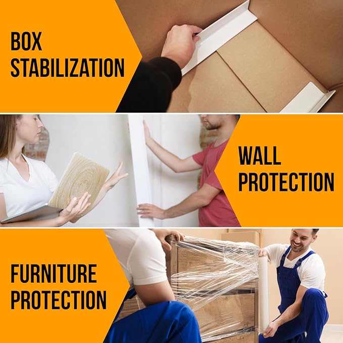 24" x 2" x 2" Reinforced Cardboard Edge Protectors, White (Pallet of 5746) – 0.12" Thick Medium-Duty Cardboard Corner Protectors for Shipping – American Quality V-Board Pallet Edge Guard