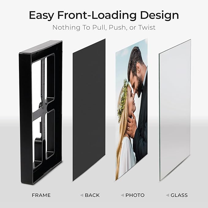 MANTELLO ESSENTIALS 8.5 by 11 picture frame 6 PACK 8.5 x 11 frame Front Loading picture frames 8.5 x 11 Pictures Documents Certificates Diplomas, And More