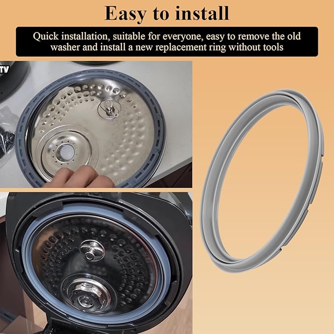 2 Pcs CCP-DH06 Silicone Pressure Rice Cooker Gasket, Compatible with 6-Cup IH Cooker Models, Replacement Dual Motion Rubber Packing, Replacement Silicone Gasket, Replacement rubber packing/gasket