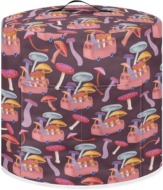 Flashideas Mushrooms Pressure Cooker Cover with Storage Pocket Compatible with 8 10 Quart Instant Pot, Durable Rice Cooker Air Fryer Accessories, Waterproof Kitchen Appliances Dust Cover