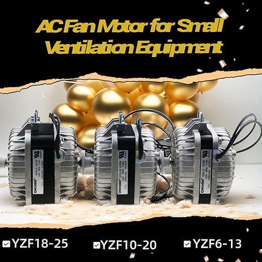 Condenser Fan AC Motor YZF6-13,Input Power 33W Output Power 6W Shaded Pole Motor for Refrigerator,Freezer,Small Ventilation Rquipment,UL Approved (120V 60Hz YZF6-13)
