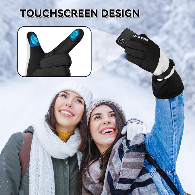 Heated Gloves for Men Women 7.4V Battery 22.2Wh Rechargeable Touchscreen Waterproof Electric Heated Gloves for Winter Outdoor Work Skiing Hiking Camping Ice Hockey