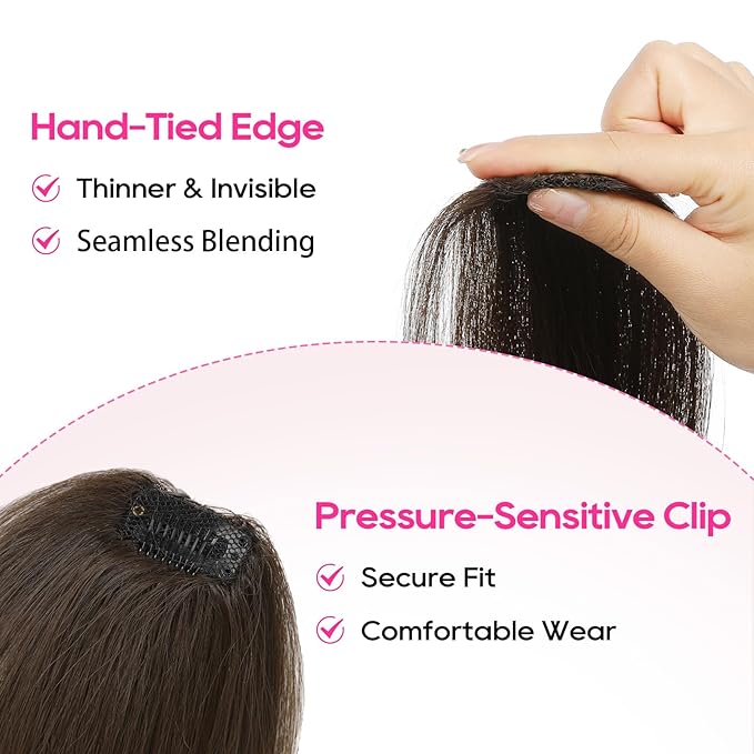 REECHO Clip in Hair Volumizer, Short Thick Clip in Hairpieces Adding Extra Hair Volume Extensions for Women with Thin Fine (Chocolate Brown, 8 Inch(Pack of 4))