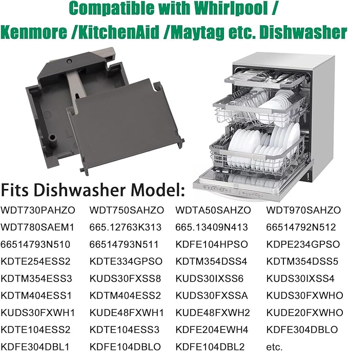 Upgraded W10320664 Dishwasher Dishrack Adjuster Housing Left Hand, For whirlpool kenmore Dishwasher Top Rack Parts WDT730PAHZ0 WDT750SAHZ0 (Left)