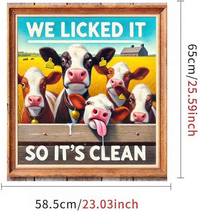 Cow Magnetic Dishwasher Cover-Famhouse Style Kitchen Decor 23x26 Inch Funny Cow Magnetic Dishwasher Door Cover Country Farmhouse Animals Refrigerator Sticker Magnet Cover Anti-Scratch