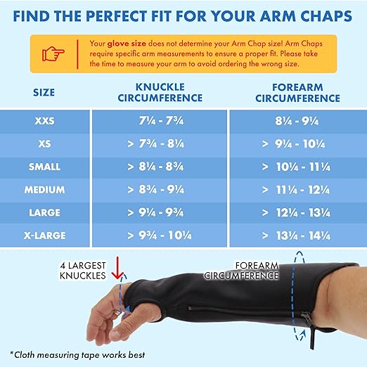 Arm Chaps Extended Elbow Leather Arm Guard - Arm Sleeve Protectors for Thin Skin and Bruising, Scratches & Cuts - Protective Arm Sleeve for Any Age- Left & Right Form-Fitting - Black(1Pair/Large).
