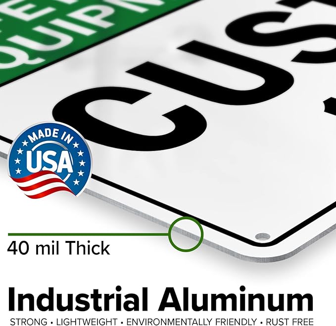 Custom Safety Equipment Sign, Ansi Sign, Osha Compliant, 10x14 Inches, Rust Free .040 Aluminum, Fade Resistant, Made in USA by My Sign Center