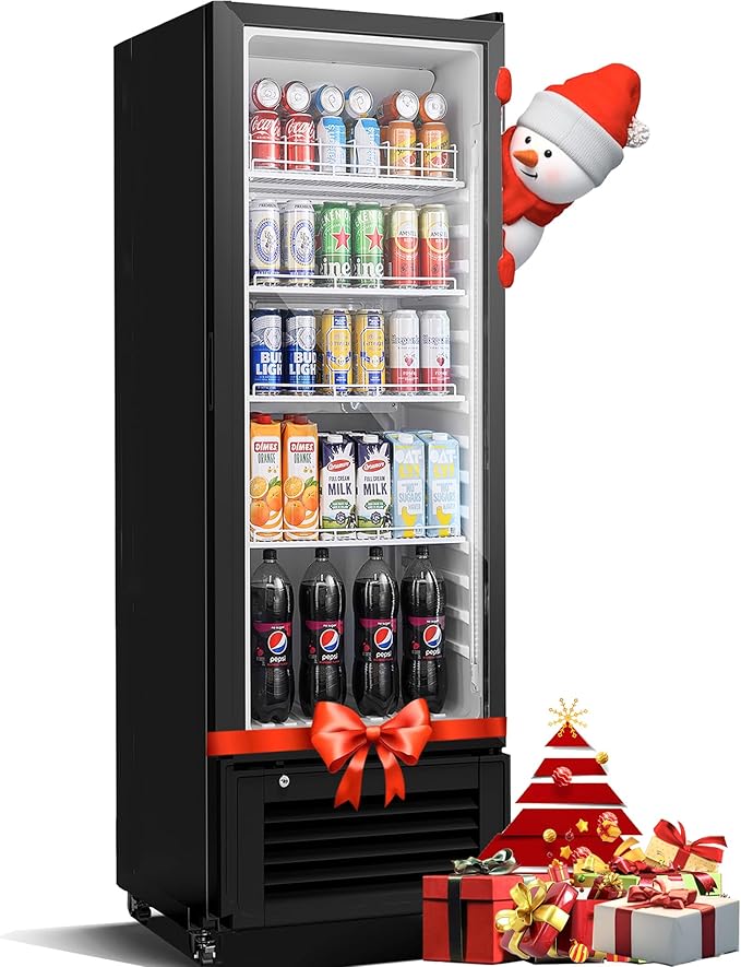BODEGACOOLER Beverage Refrigerator, 290L/306 Qt Commercial Refrigerator For Kitchen, Home,Office and Garage, 264 Cans & 120 Bottles Display Refrigerator For Beer,Soda, Bar Cooler with Soft LED Light.