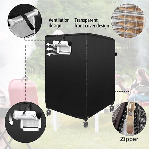 Bread Rack Cover with Zipper, 10tier Sheet Pan Rack/Bun Pan Rack Cover with Vents ，23"X28"X32" Bakery Single Rack Covers Waterproof and Dustproof，Black