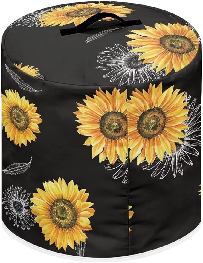 Sunflower Print Pressure Cooker Cover 3 qt,Kitchen Appliance Dust Cover Protective Cover with Pockets for Electric Pressure Cooker Air Fryer Rice Cooker Steamer