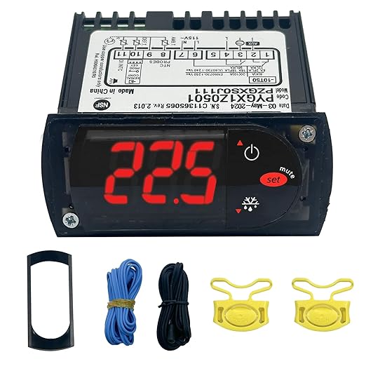 PZGXS0J111 Temperature Controller with 2 NTC Temperature Sensor Probe 115V Refrigeration Cooler Control Fit for Carel and All Refrigerator Types