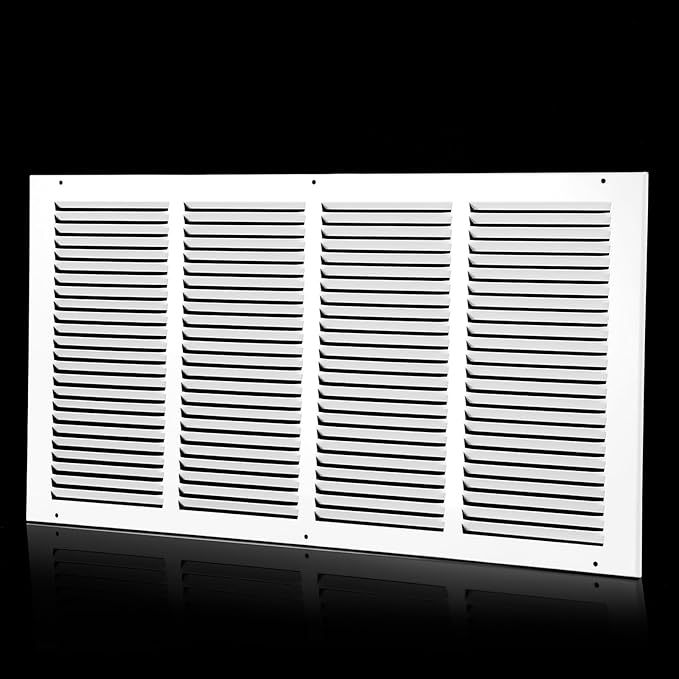 20x10 Return Air Grille(Duct Opening Size),Air Return Vent Cover,Flat Vent Cover,Rejillas De Aire Acondicionado para Casa,Return Air Grilles,Outer Dimensions:21.75"Wx11.75"H(20"Wx10"H, Duct Opening)
